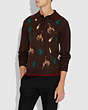 COACH®,RODEO POLO SWEATER,Wool Blend,Wine Brown,Scale View