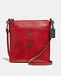 COACH®,MINNIE MOUSE KITT MESSENGER CROSSBODY WITH MOTIF,Leather,Mini,1941 Red/Dark Gunmetal,Front View