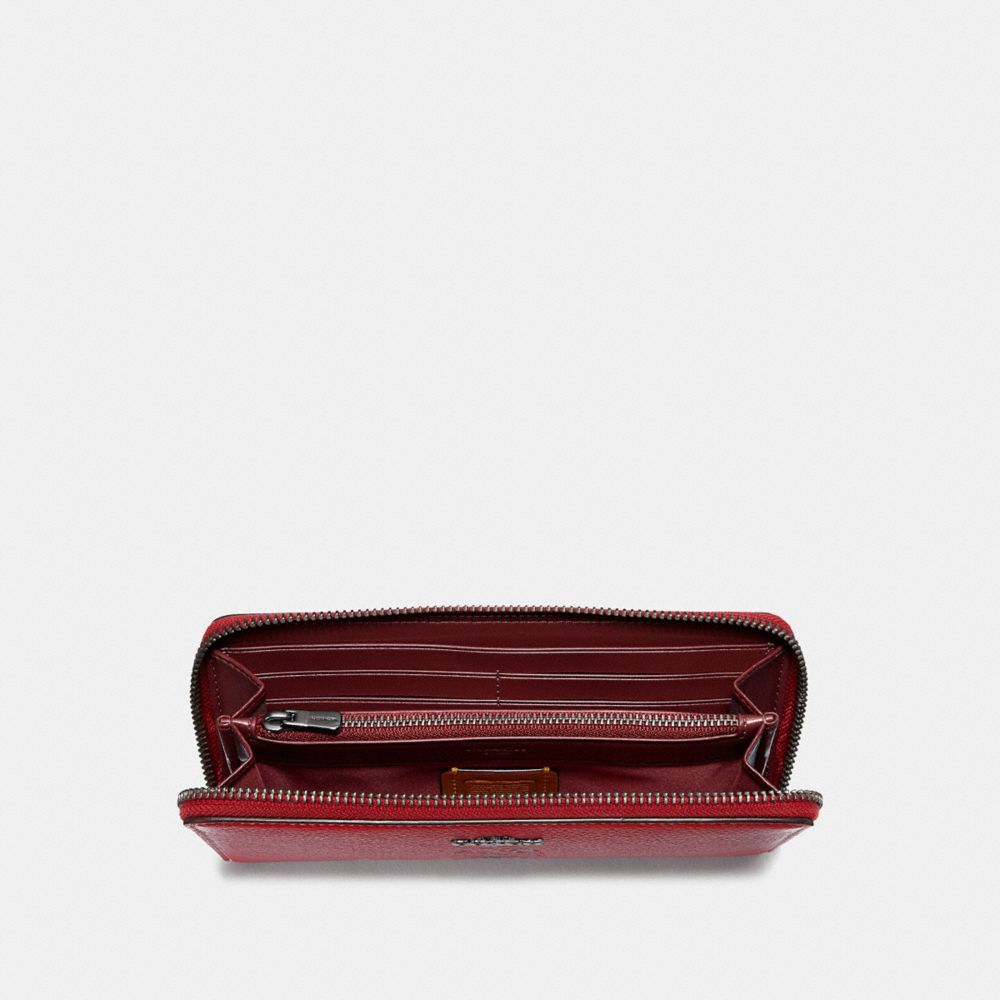 COACH®,Boxed Minnie Mouse Slim Accordion Zip Wallet With Motif,,Inside View,Top View