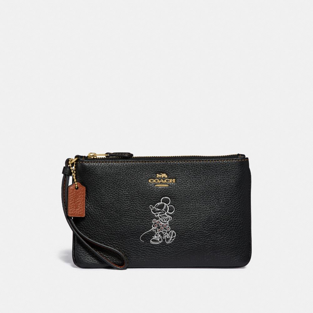 COACH®,Boxed Minnie Mouse Small Wristlet With Motif,,Front View
