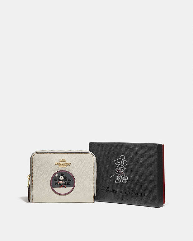 Boxed Minnie Mouse Small Zip Around Wallet With Patches | COACH®