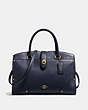 COACH®,MERCER SATCHEL 30,Leather,Light Gold/Navy,Front View