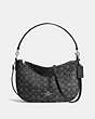 COACH®,CHELSEA CROSSBODY IN SIGNATURE JACQUARD,Coated Canvas,Medium,Silver/Black Smoke,Front View