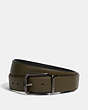 COACH®,HARNESS BUCKLE CUT-TO-SIZE REVERSIBLE BELT, 38MM,Gunmetal/Utility Green Black,Front View