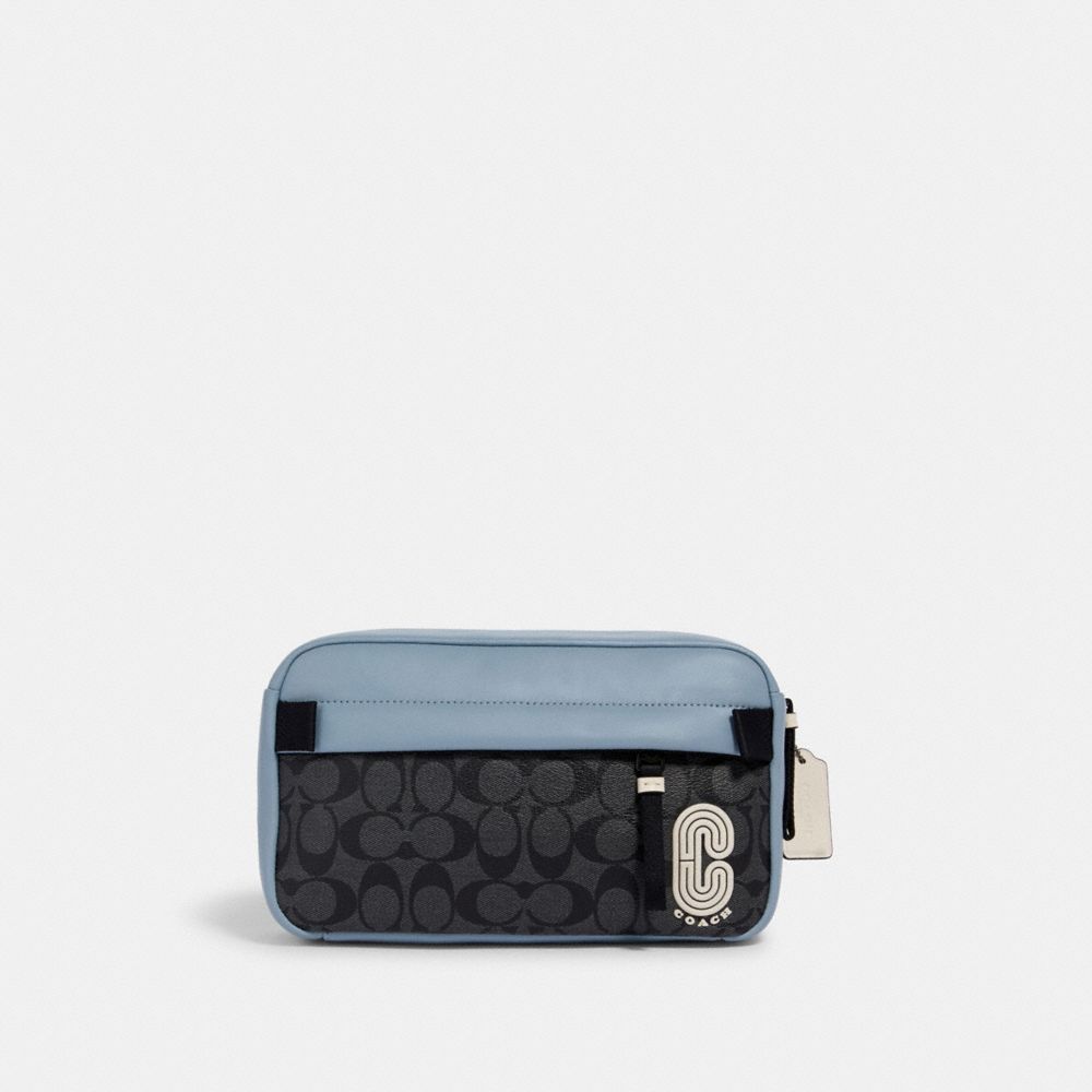 Edge Belt Bag In Colorblock Signature Canvas With Coach Patch