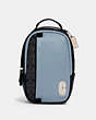 COACH®,EDGE PACK IN COLORBLOCK SIGNATURE CANVAS WITH COACH PATCH,pvc,Medium,Gunmetal/Pebble Blue Charcoal,Front View
