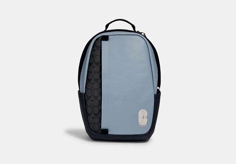 Edge Backpack In Colorblock Signature Canvas With Coach Patch
