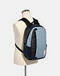 Edge Backpack In Colorblock Signature Canvas With Coach Patch