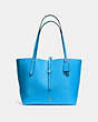 COACH®,MARKET TOTE,Leather,X-Large,Silver/AZURE/BEECHWOOD,Front View