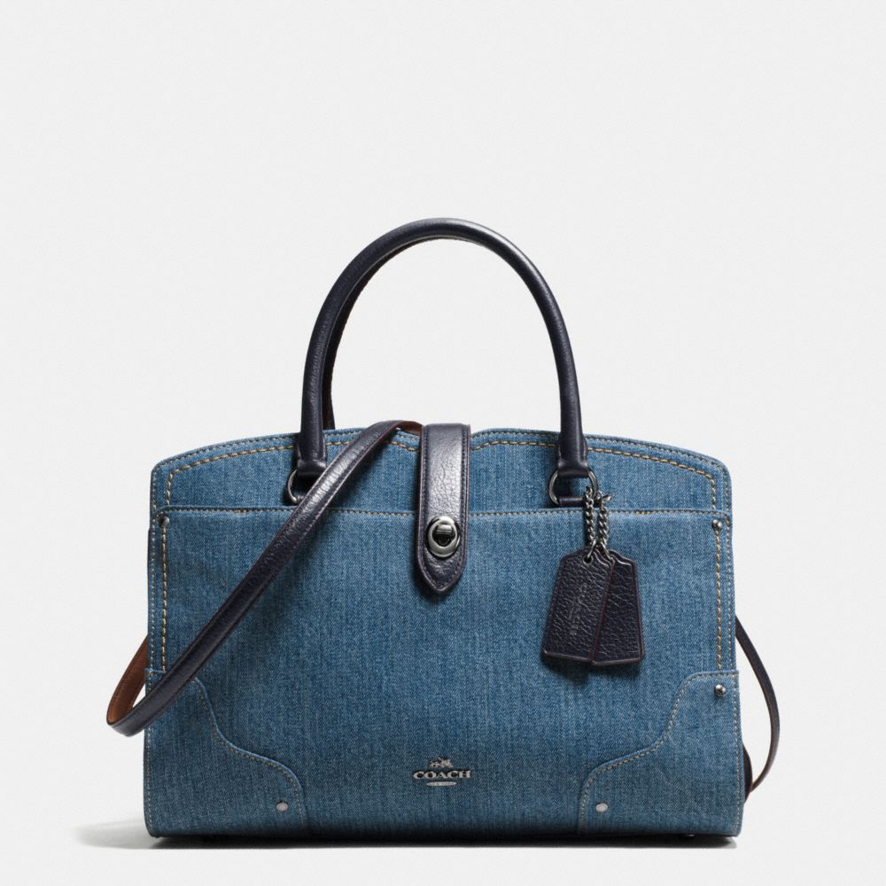 COACH Mercer Satchel 30 In Colorblock Denim COACH