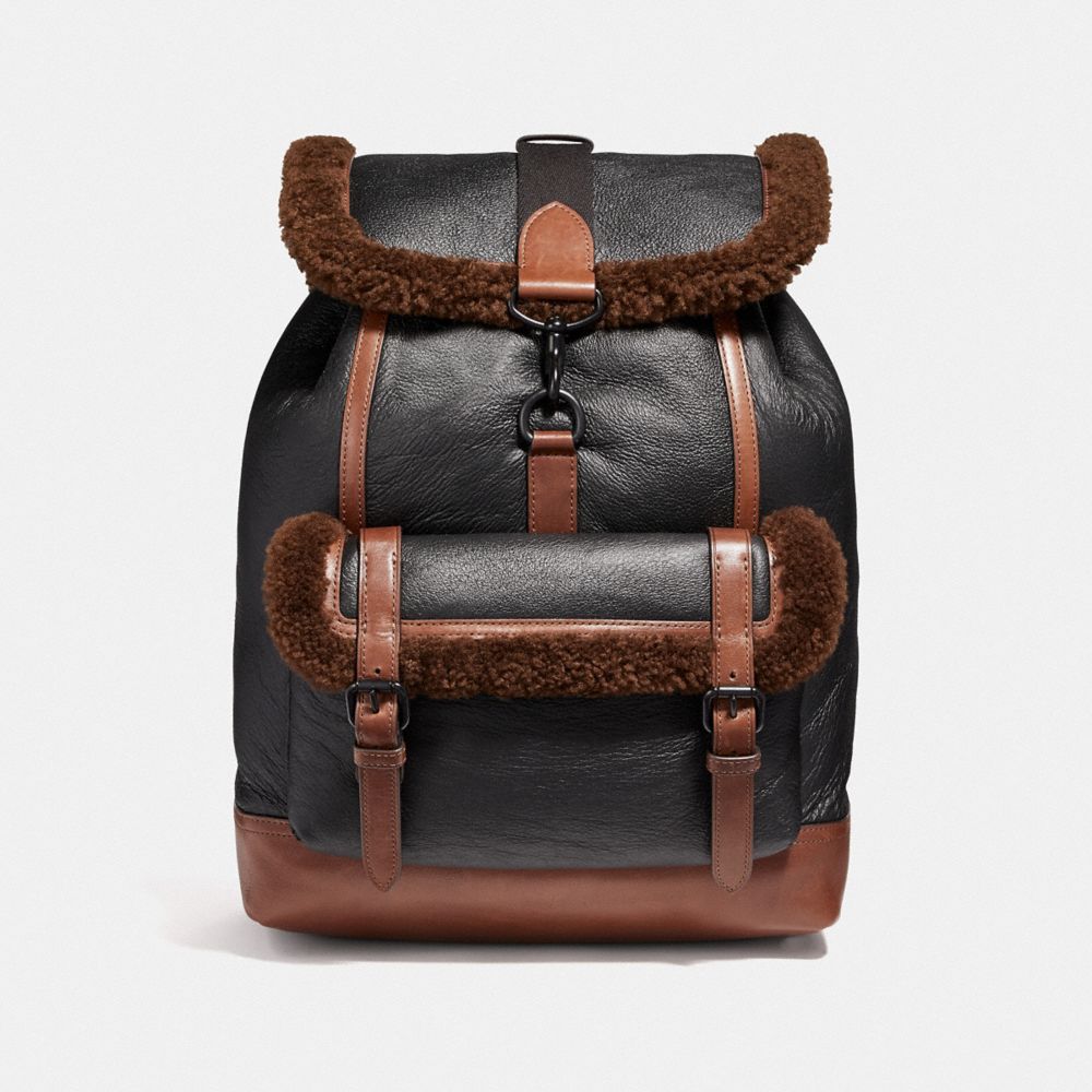 COACH®,BLEECKER BACKPACK,Leather,Large,Saddle/Black Copper,Front View