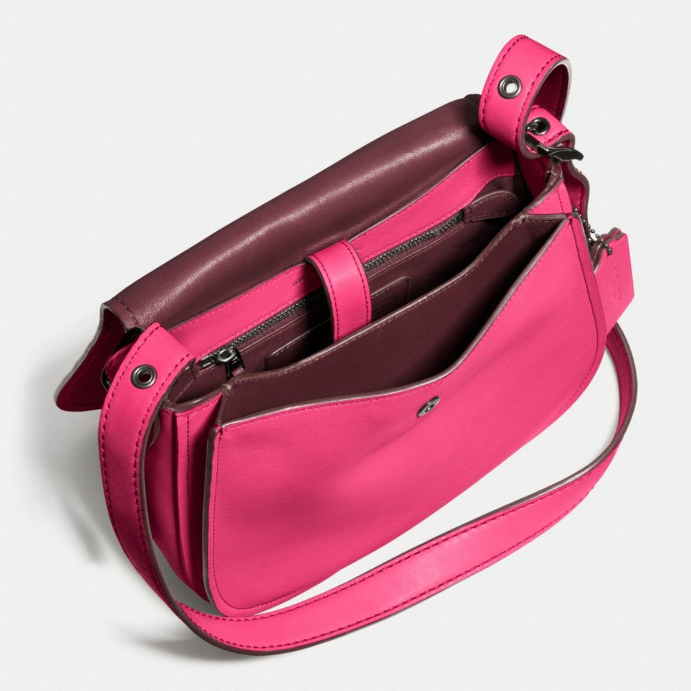 COACH®,SADDLE 23,Leather,Dark Gunmetal/Dahlia/Oxblood,Inside View,Top View