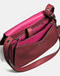 COACH®,SADDLE BAG 23 WITH PERSONALIZED STORYPATCH,Leather,Small,Dark Gunmetal/Bordeaux/Dahlia,Inside View,Top View