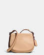 COACH®,SADDLE BAG 23 WITH PERSONALIZED STORYPATCH,Leather,Small,Dark Gunmetal/Beechwood/Rust,Front View