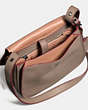 COACH®,SADDLE BAG 23 WITH PERSONALIZED STORYPATCH,Leather,Small,Dark Gunmetal/Fog/Adobe,Inside View,Top View