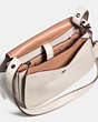 COACH®,SADDLE BAG 23 WITH PERSONALIZED STORYPATCH,Leather,Small,Dark Gunmetal/Chalk/Adobe,Inside View,Top View