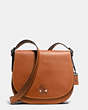 COACH®,MICKEY SADDLE BAG IN GLOVETANNED LEATHER,n/a,Medium,Gunmetal/1941 Saddle,Front View