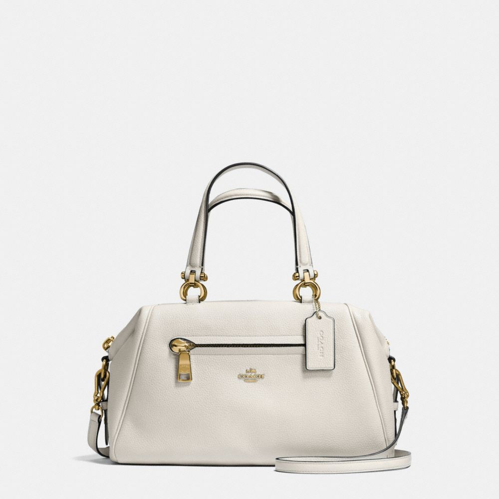 COACH®,PRIMROSE SATCHEL IN PEBBLE LEATHER,Leather,Large,Chalk/Light Gold,Front View