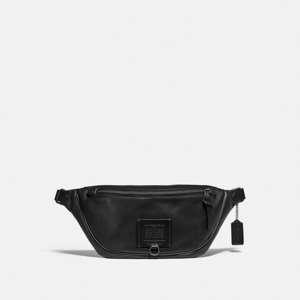 COACH®,RIVINGTON BELT BAG,Leather,Small,Black Copper/Black,Front View
