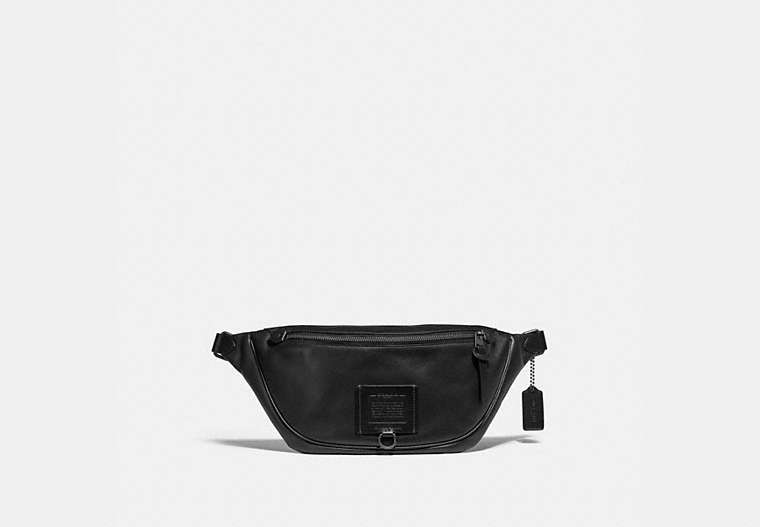 COACH®,RIVINGTON BELT BAG,Leather,Small,Black Copper/Black,Front View