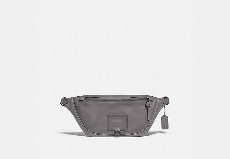 COACH®,RIVINGTON BELT BAG,Leather,Small,Black Copper/Grey,Front View