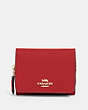 COACH®,SMALL TRIFOLD WALLET,pvc,Mini,Gold/1941 Red,Front View
