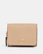 COACH®,SMALL TRIFOLD WALLET,pvc,Mini,Gold/Taupe,Front View