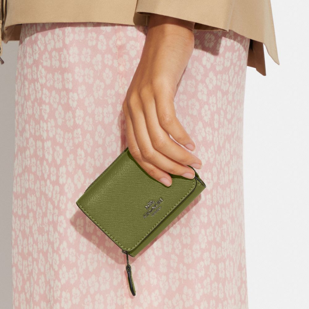 COACH®  Small Trifold Wallet In Colorblock Micro Signature Canvas