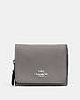 COACH®,SMALL TRIFOLD WALLET,pvc,Mini,Silver/Heather Grey,Front View