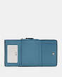 COACH®,SMALL TRIFOLD WALLET,pvc,Mini,Silver/Pacific Blue,Inside View,Top View
