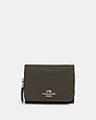COACH®,SMALL TRIFOLD WALLET,pvc,Mini,Silver/Cargo Green,Front View