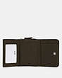 COACH®,SMALL TRIFOLD WALLET,pvc,Mini,Silver/Cargo Green,Inside View,Top View