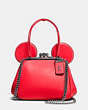 COACH®,MICKEY KISSLOCK BAG IN GLOVETANNED LEATHER,n/a,Small,1941 Red/Dark Gunmetal,Front View