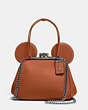 COACH®,MICKEY KISSLOCK BAG IN GLOVETANNED LEATHER,n/a,Small,Gunmetal/1941 Saddle,Front View