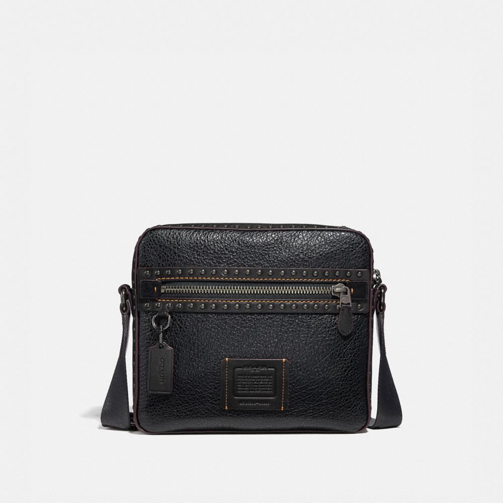 COACH®,DYLAN 27 WITH RIVETS,Leather,Small,Black Copper/Black,Front View