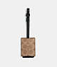 COACH®,LUGGAGE TAG IN SIGNATURE CANVAS,Coated Canvas,KHAKI,Front View