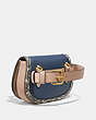 Saddle Belt Bag In Colorblock With Snakeskin Detail