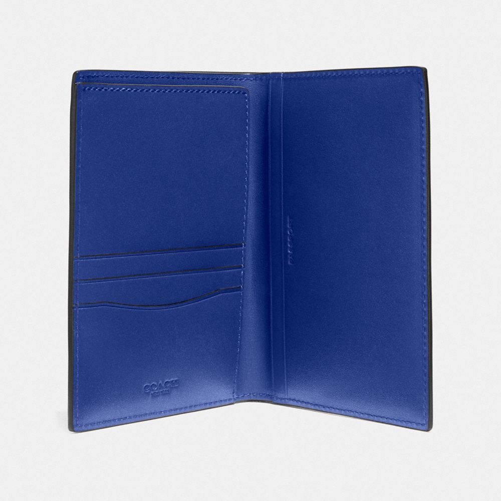 COACH®,PASSPORT CASE,Leather,Sport Blue,Inside View,Top View