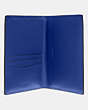 COACH®,PASSPORT CASE,Leather,Sport Blue,Inside View,Top View