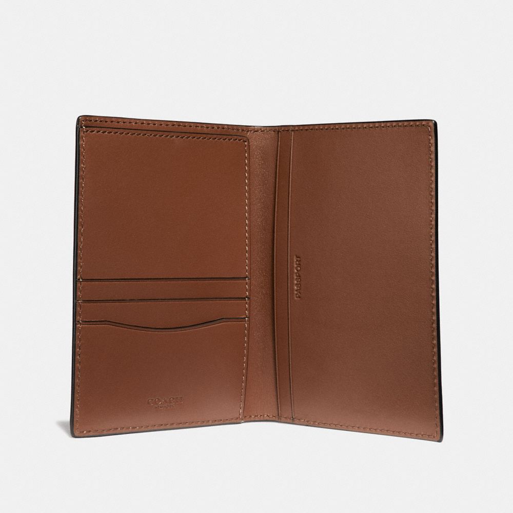 COACH®,PASSPORT CASE,Leather,Saddle,Inside View,Top View