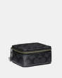 COACH®,SMALL TRAVEL CASE IN SIGNATURE CANVAS,Coated Canvas,Charcoal,Front View