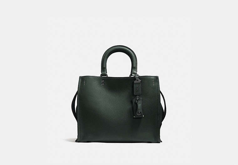COACH®,ROGUE,Pebbled Leather,Large,Black Copper/Ivy,Front View