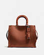 COACH®,ROGUE BAG,Pebbled Leather,Large,Black Copper/1941 Saddle,Front View