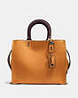 COACH®,ROGUE BAG,Pebbled Leather,Large,Pewter/Butterscotch,Front View