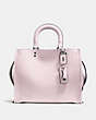 COACH®,ROGUE BAG,Pebbled Leather,Large,Black Copper/Ice Pink,Front View