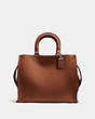 COACH®,ROGUE,Pebbled Leather,Large,Black Copper/1941 Saddle/Wine,Front View