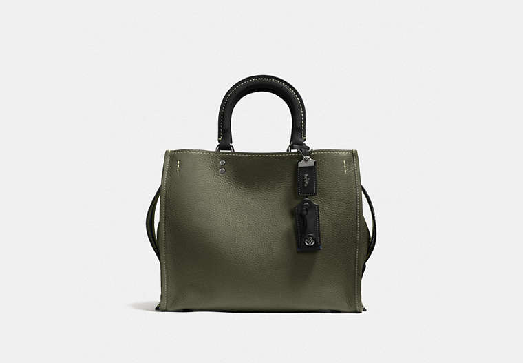 COACH®,VOYOU,Cuir galet,étain/Olive,Front View
