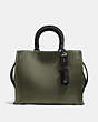 COACH®,ROGUE,Pebbled Leather,Large,Pewter/Olive,Front View