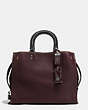 COACH®,ROGUE BAG,Pebbled Leather,Large,Dark Gunmetal/Oxblood,Front View