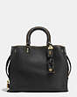 COACH®,ROGUE BAG,Pebbled Leather,Large,Brass/Black,Front View
